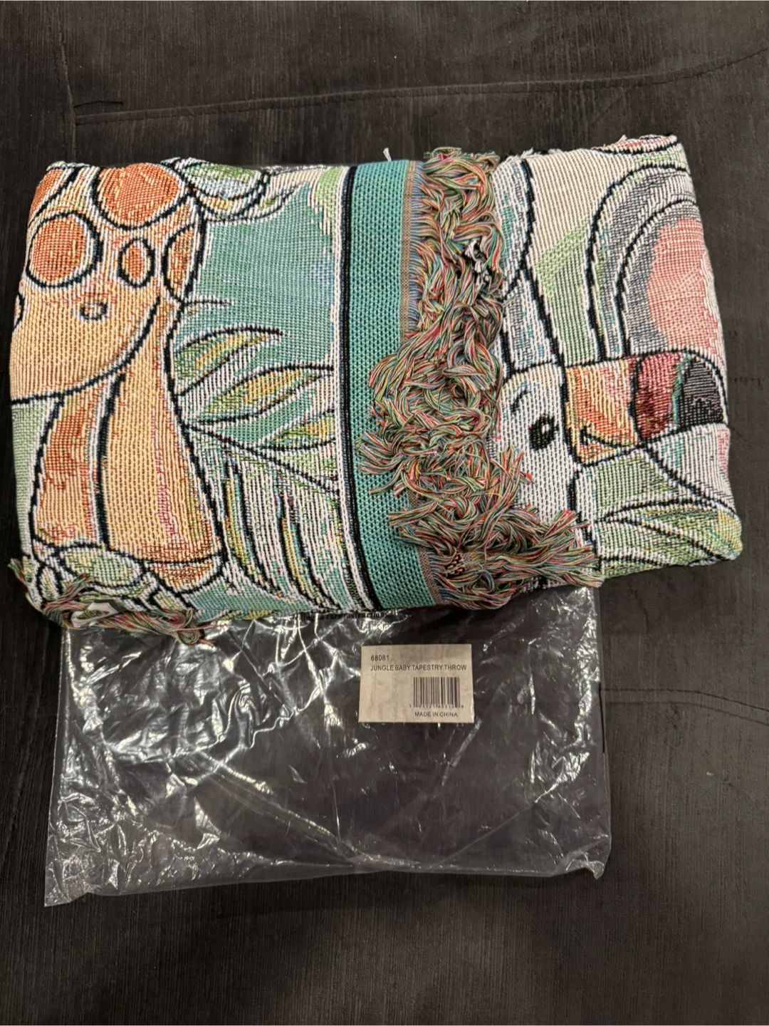 🏆Jungle Baby Tapestry Fringe Border Blanket Collections Etc New - photo 4