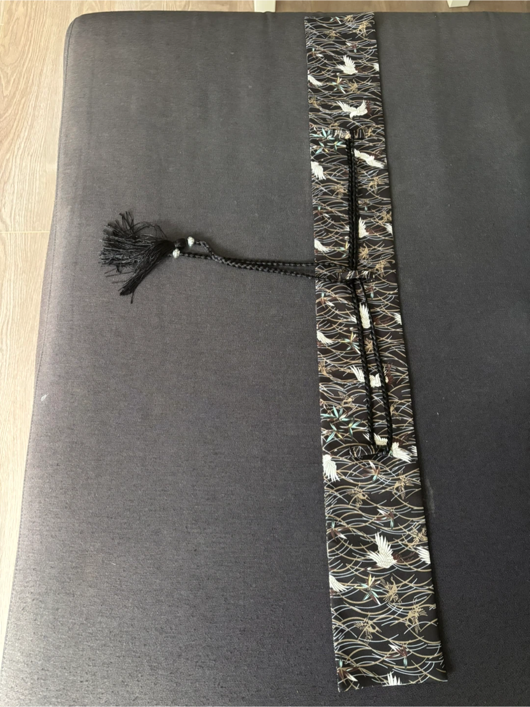 Japanese Crane Print Obi Sash (kimono belt) 🏆 - photo 3