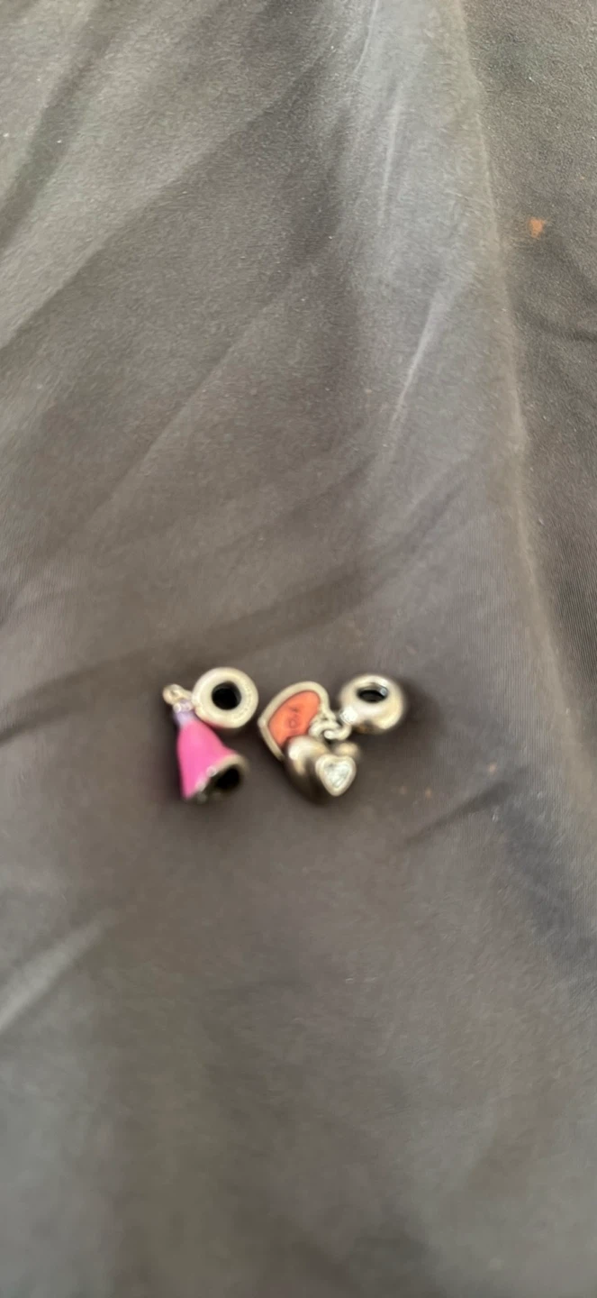 Pandora Charms - Pink Dress, Heart, & "You & Me"