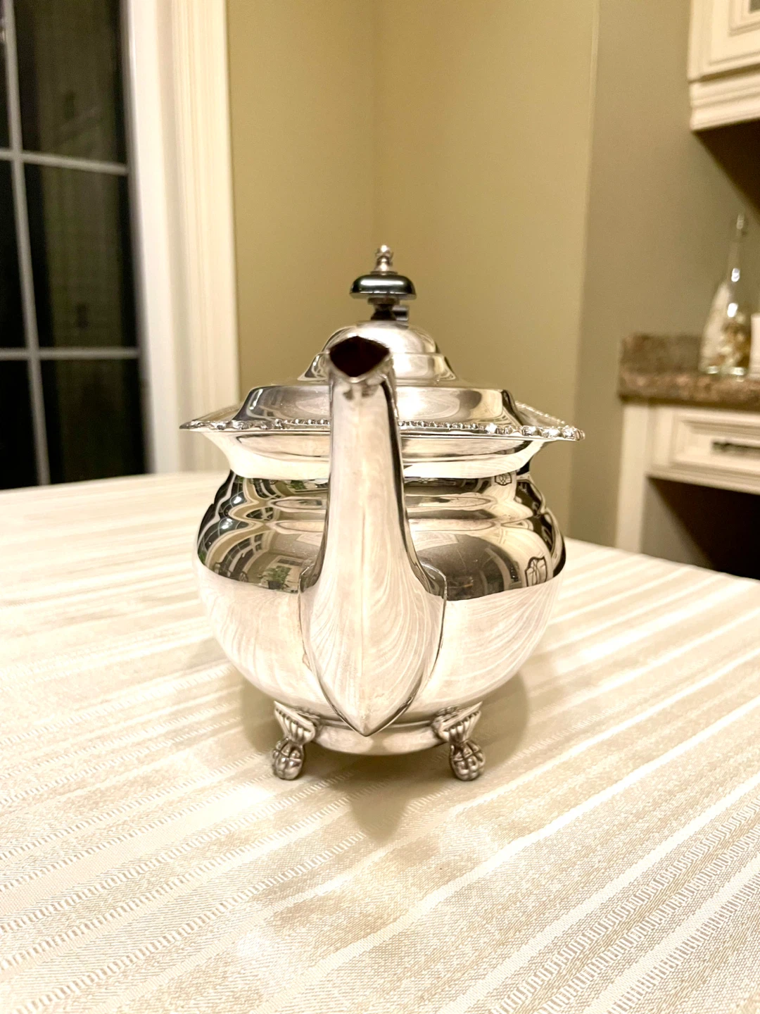STUNNING SILVER Footed Teapot Made in England - photo 2