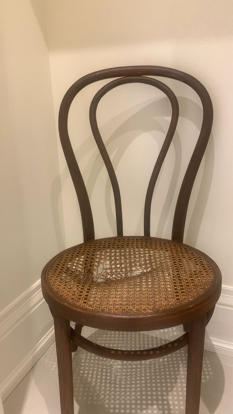 Wooden Cafe Chair with Cane Seat - photo 2