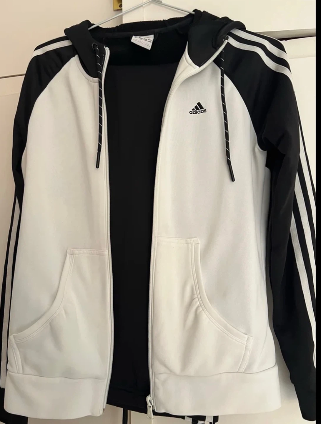 Adidas Zip-Up Hoodie Jacket White/Black - photo 2