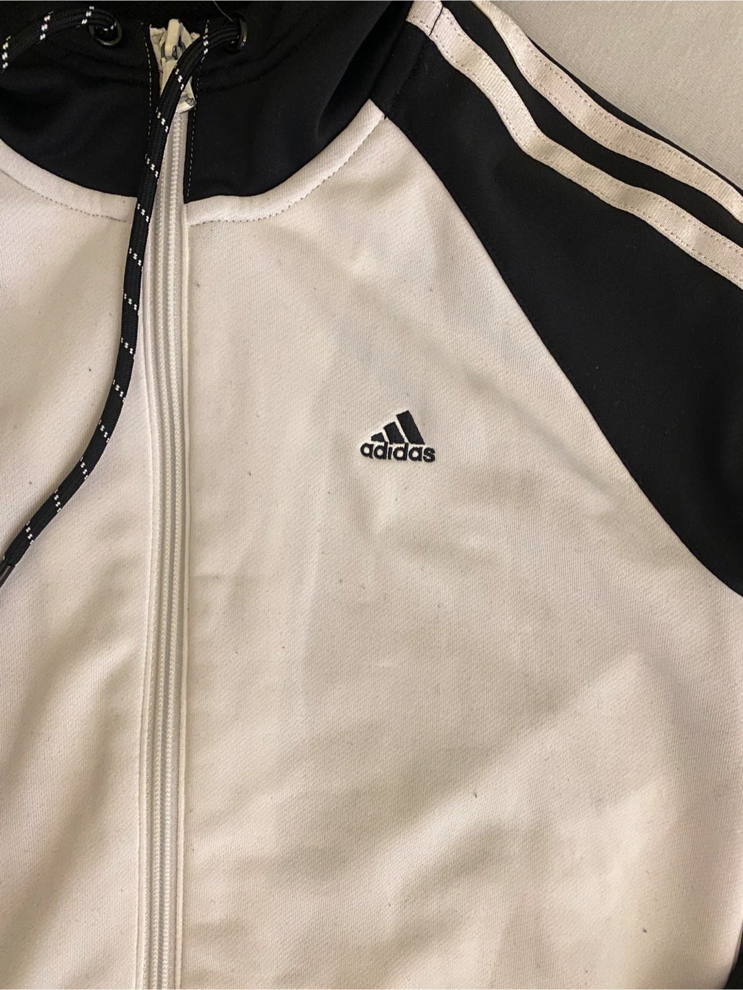 Adidas Zip-Up Hoodie Jacket White/Black - photo 3