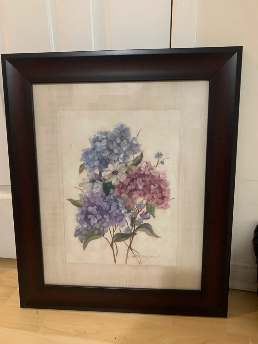 Framed Hydrangea Artwork by Carol Robinson
