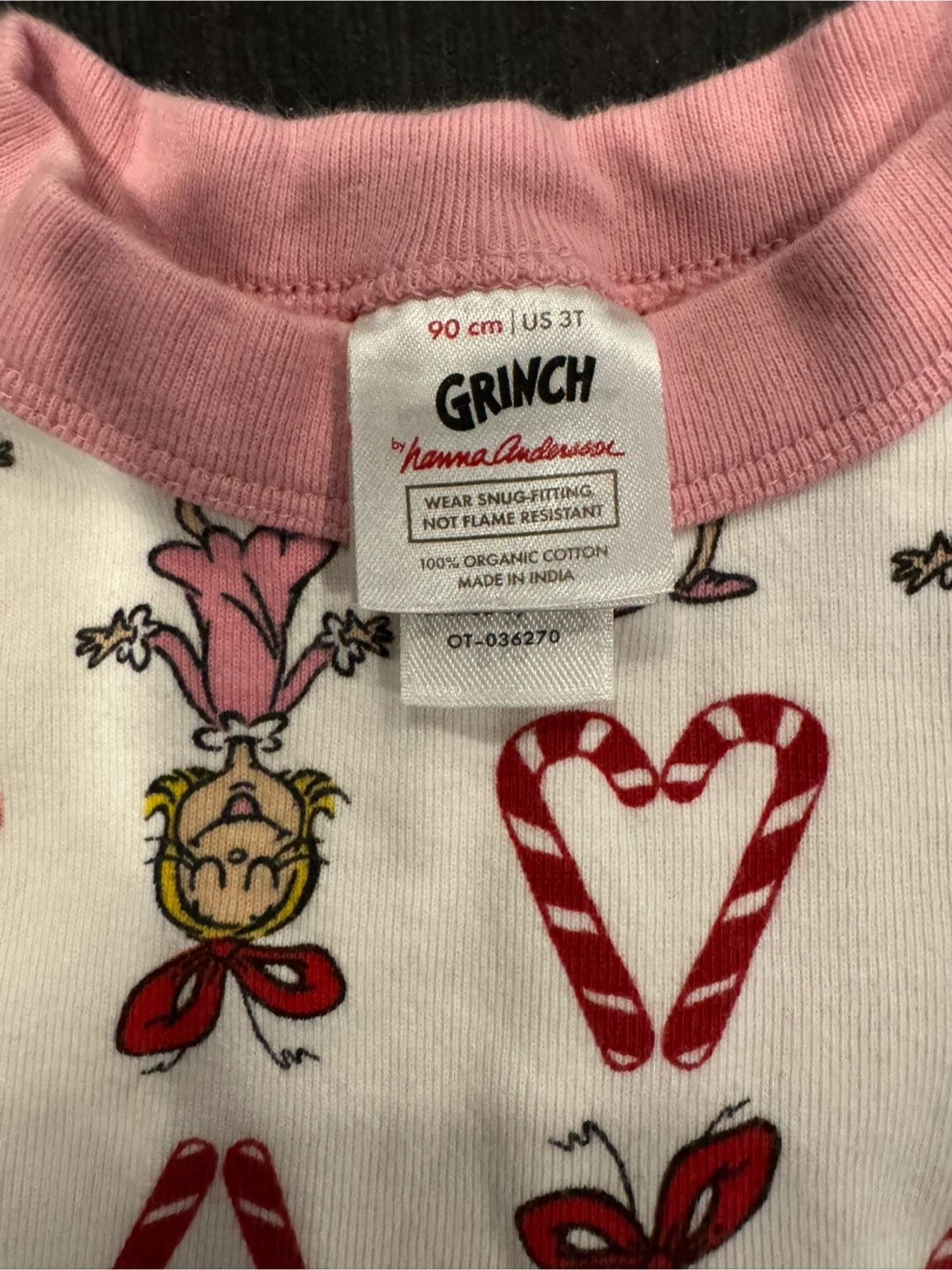 🏆Hanna Andersson Cindy Lou Who Candy Cane HannaJams Pajamas 3T - photo 2