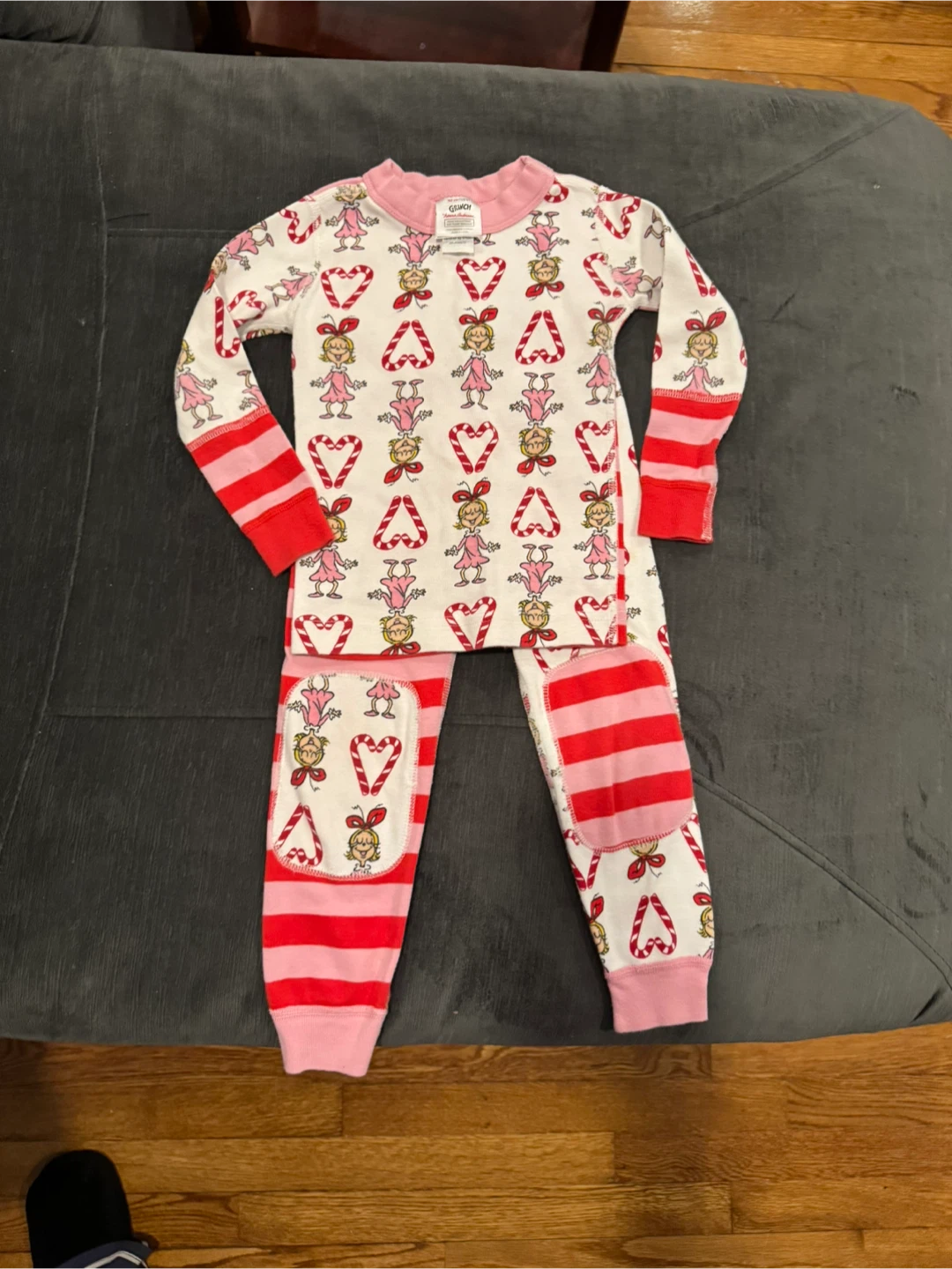 🏆Hanna Andersson Cindy Lou Who Candy Cane HannaJams Pajamas 3T