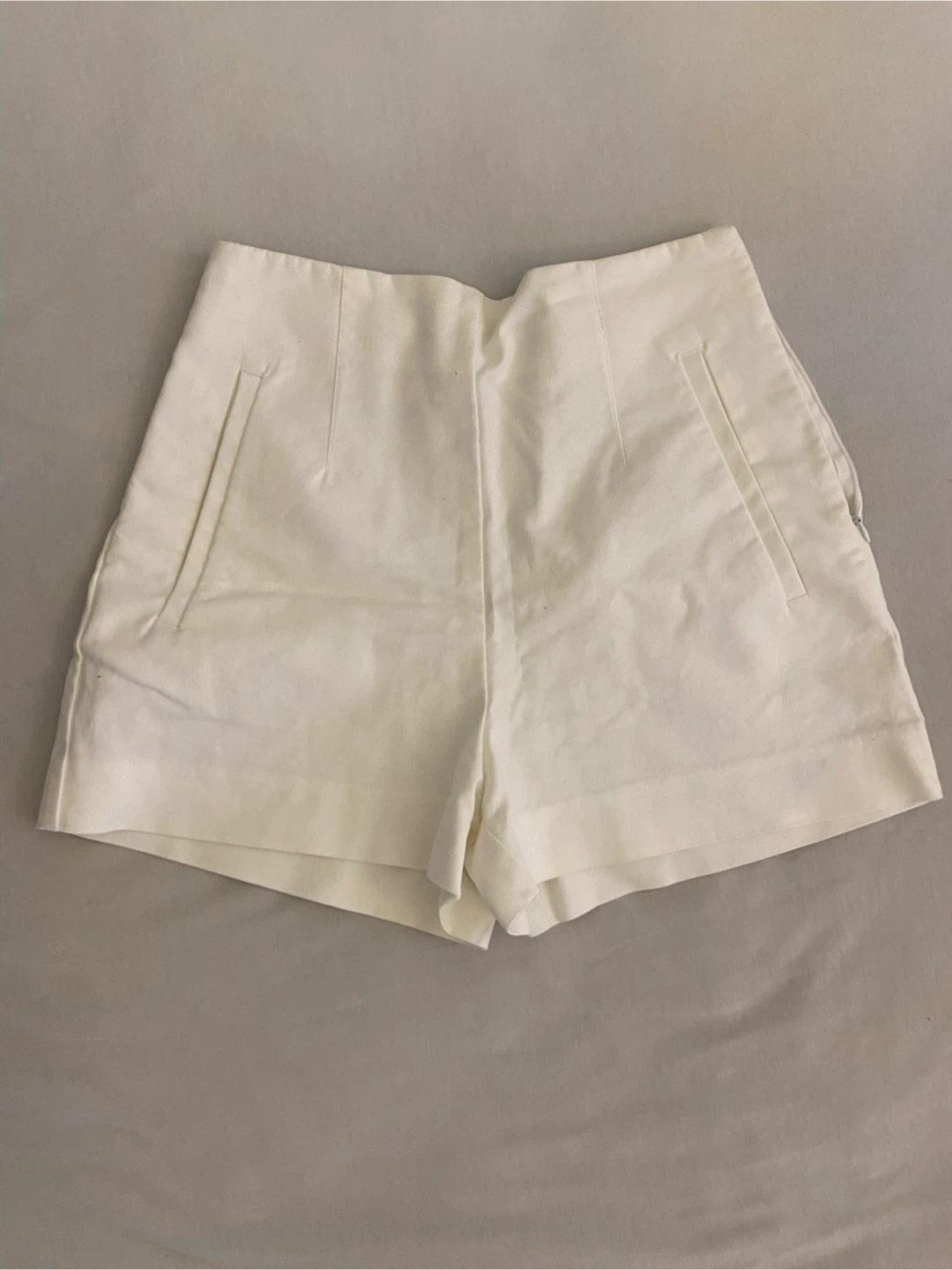 Zara White High-Waisted Tailored Shorts Size S - photo 5