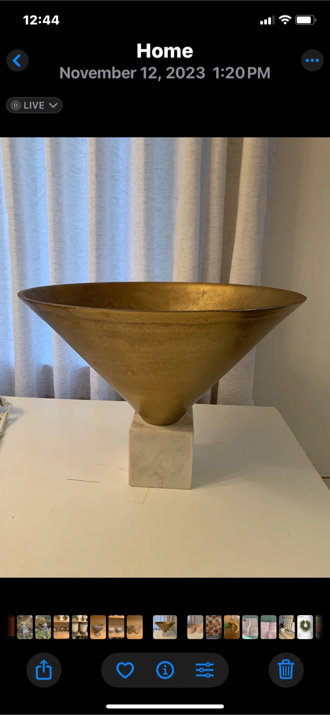 Gold Cone Bowl on Marble Base🏆