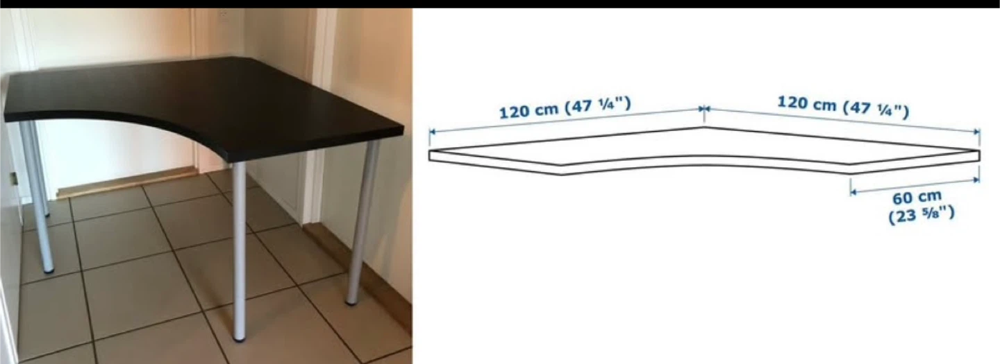 Black Corner Desk with  Legs