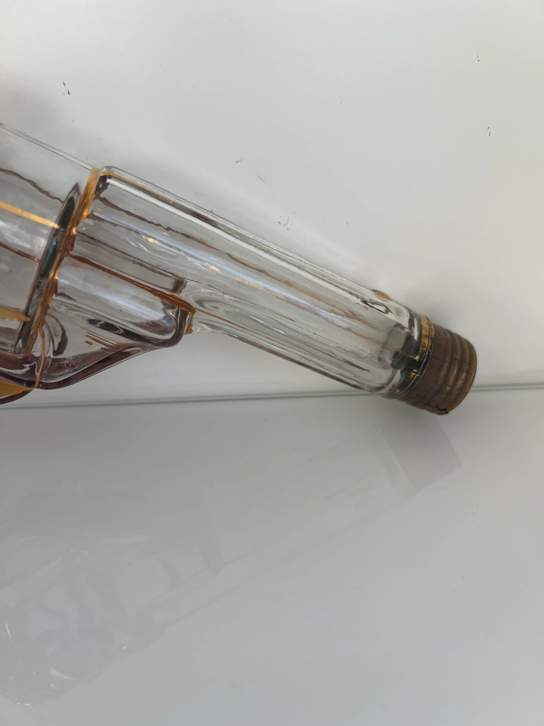 Austrian Glass Bottle Pistol 1955 Famosa LPW Gorgeous Gold/Clear - photo 4