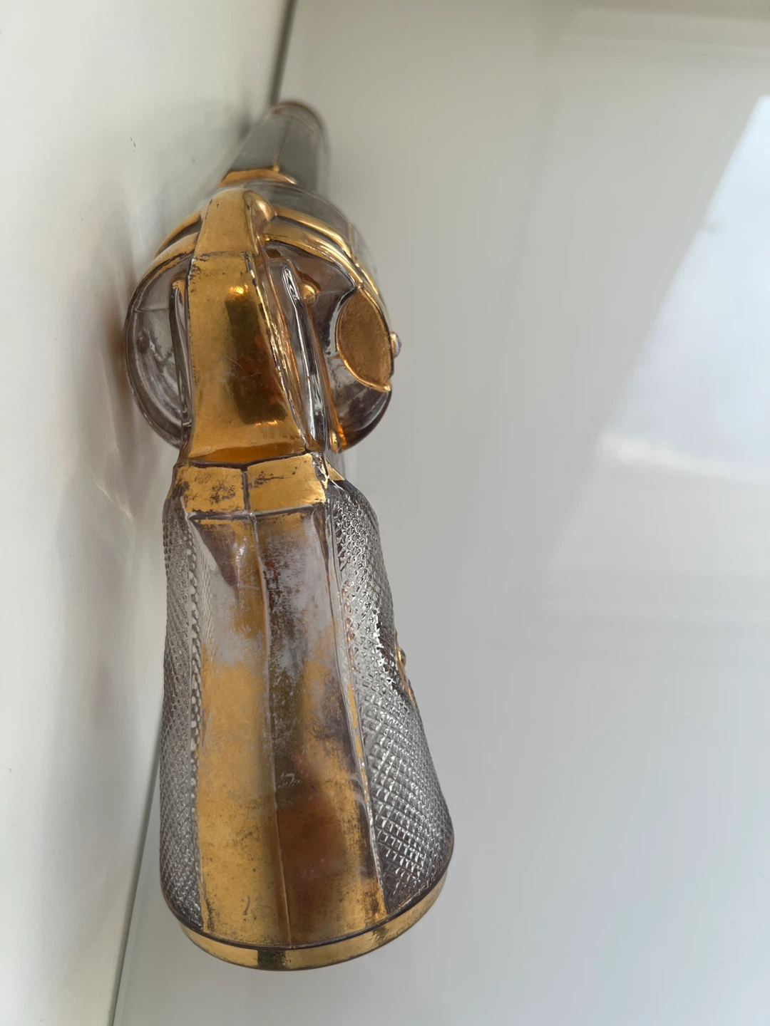 Austrian Glass Bottle Pistol 1955 Famosa LPW Gorgeous Gold/Clear - photo 5