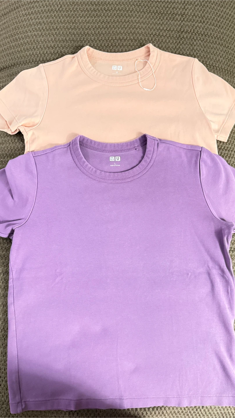 Uniqlo U T-Shirts (2) - Pink & Purple, Size M & L