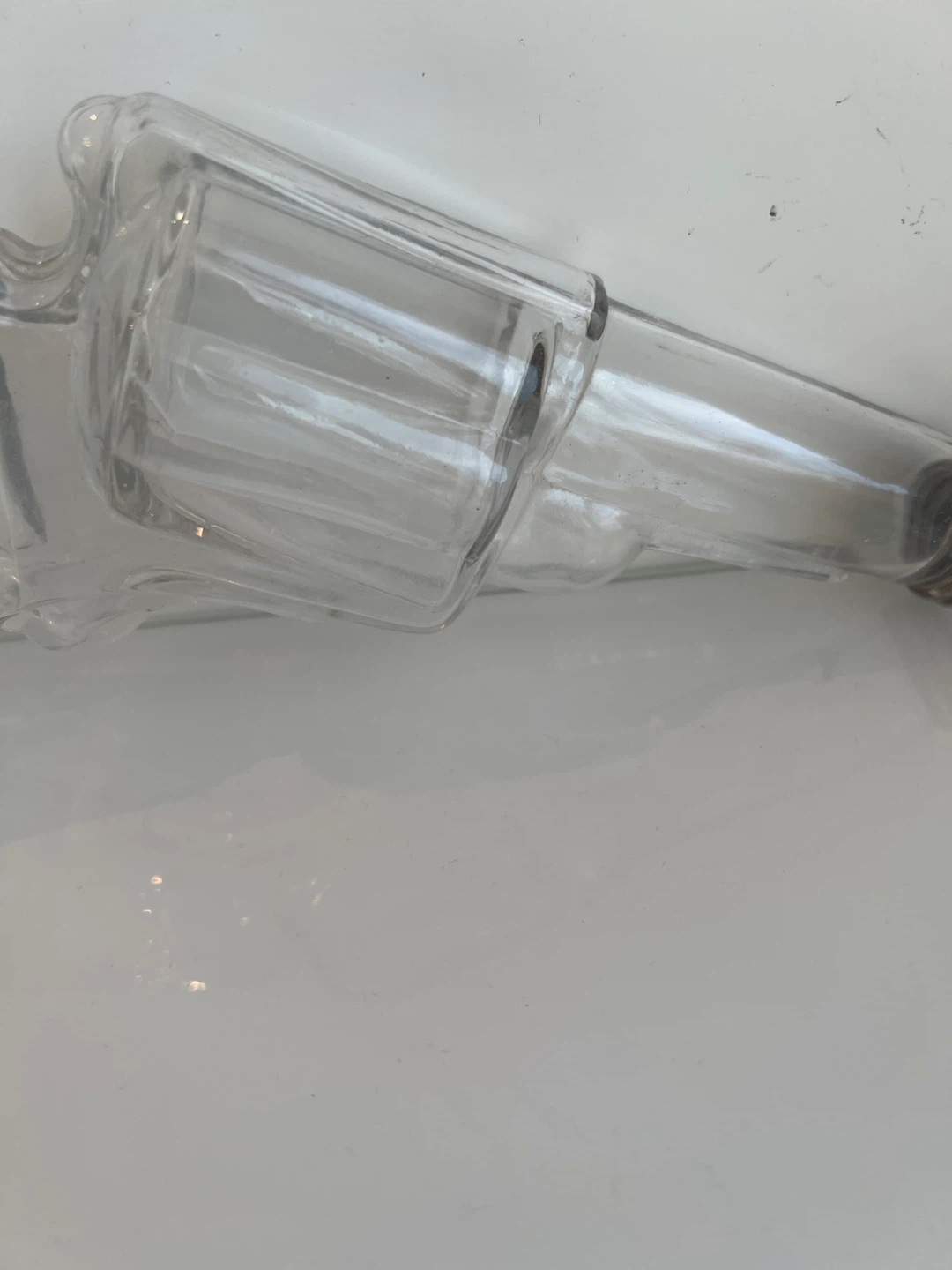 Glass Revolver Shaped Bottle with Metal Cap - photo 3