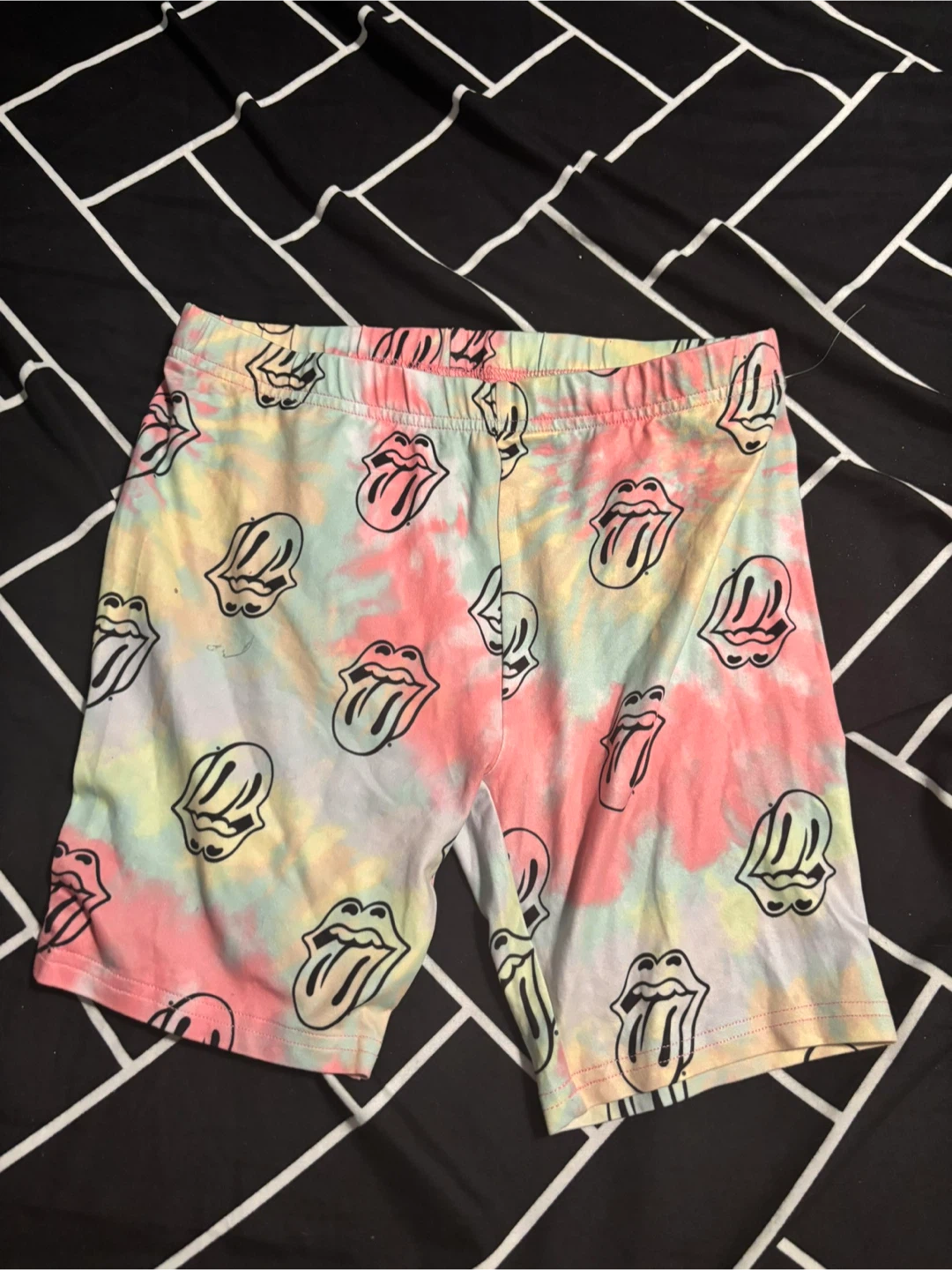 The Rolling Stones Tie-Dye Bike Shorts