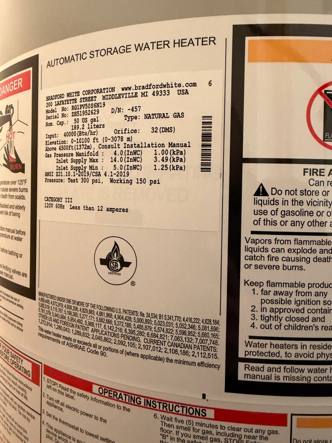 Bradford White 50 Gallon Natural Gas Water Heater - photo 5