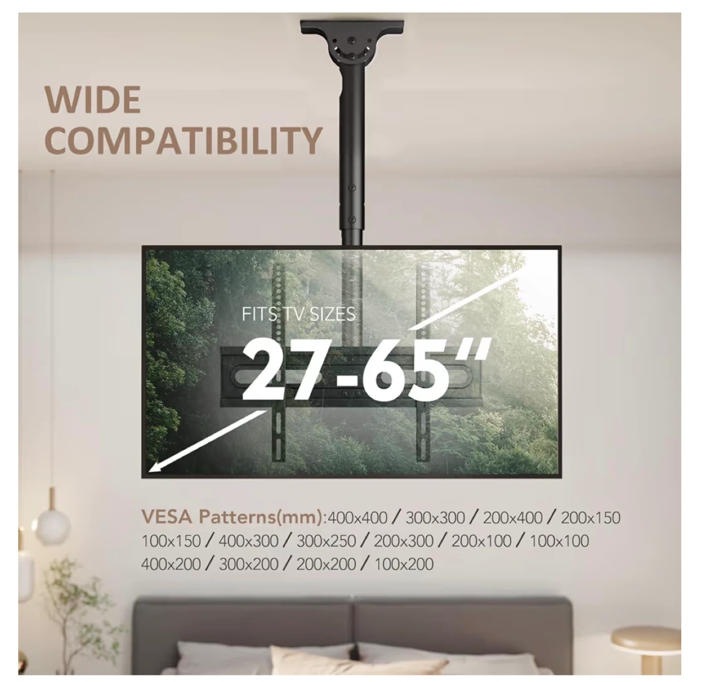 TV Ceiling Mount for 27-65" TVs