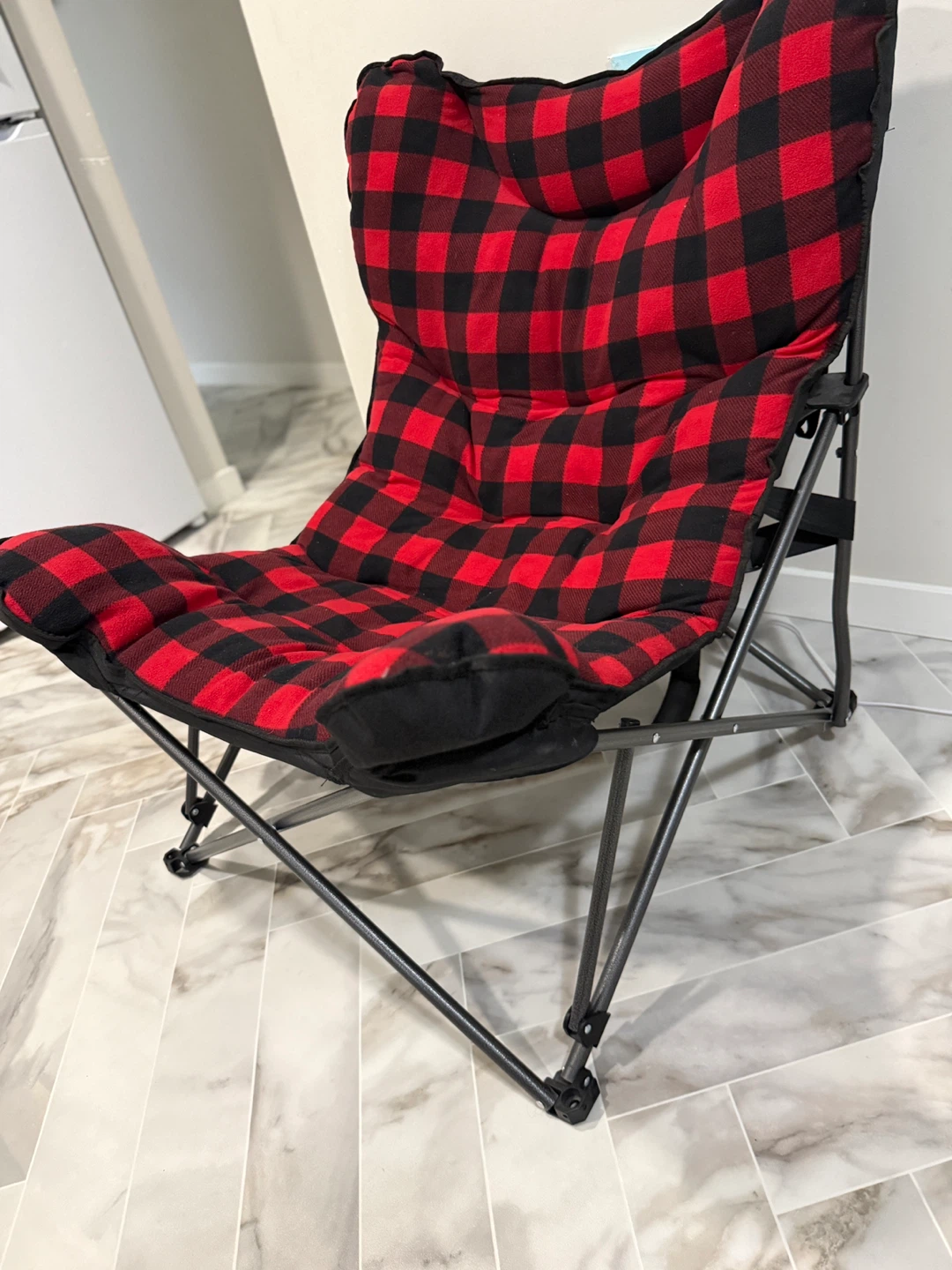 Plaid Padded Folding Camp Chair - photo 2