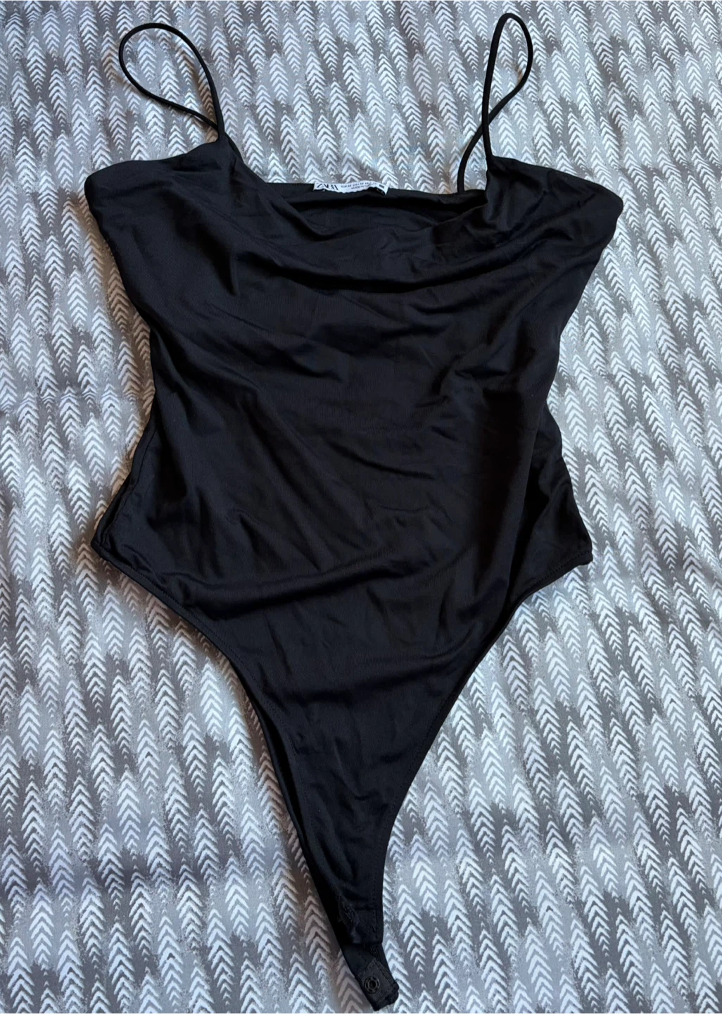 Zara Black Spaghetti Strap Bodysuit Size Medium