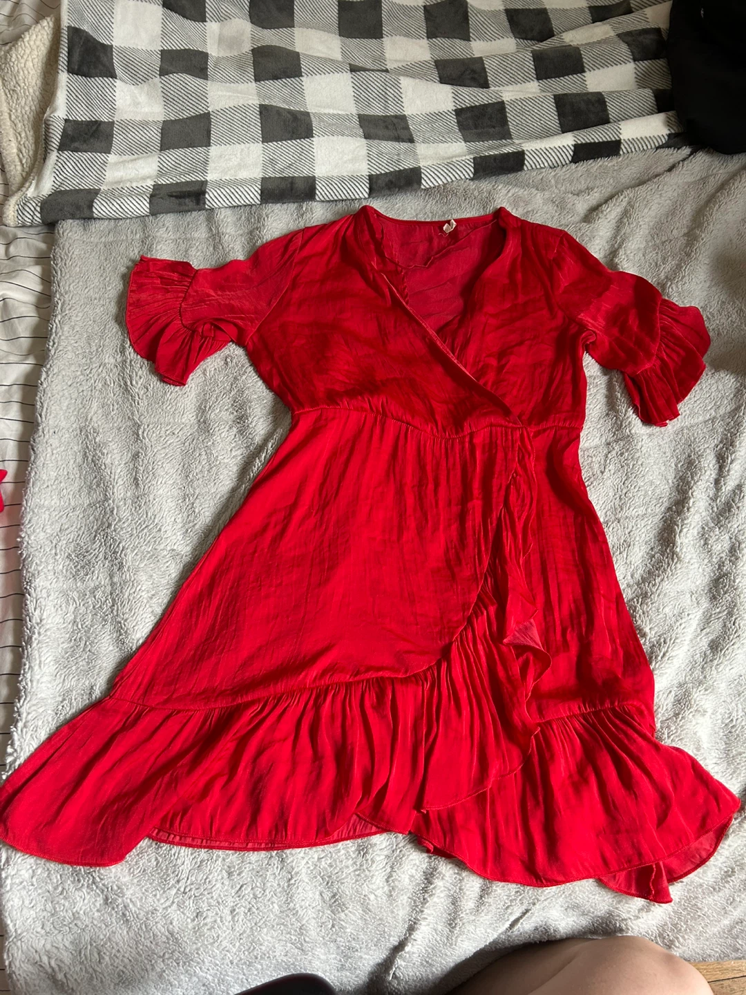 Red OYSHO Wrap Dress