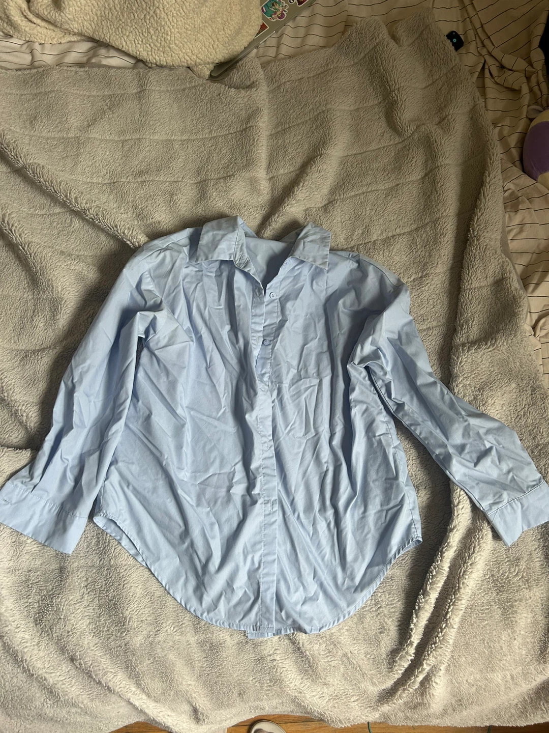 Light Blue Collared Button-Up Shirt