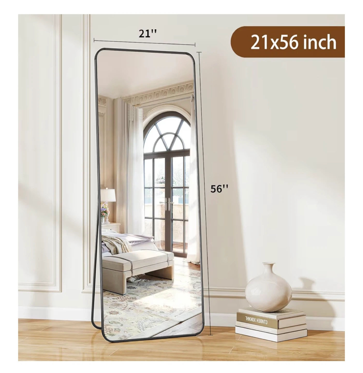 Full Length Mirror - Black Frame - 21"x56" - photo 4