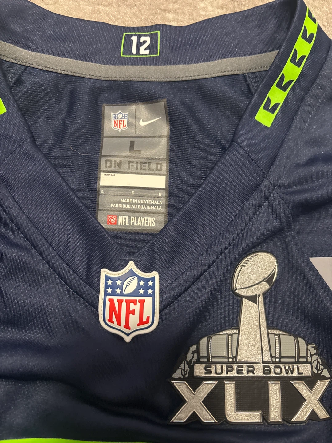Nike Seattle Seahawks Wilson #3 Super Bowl XLIX Jersey Size L - photo 4