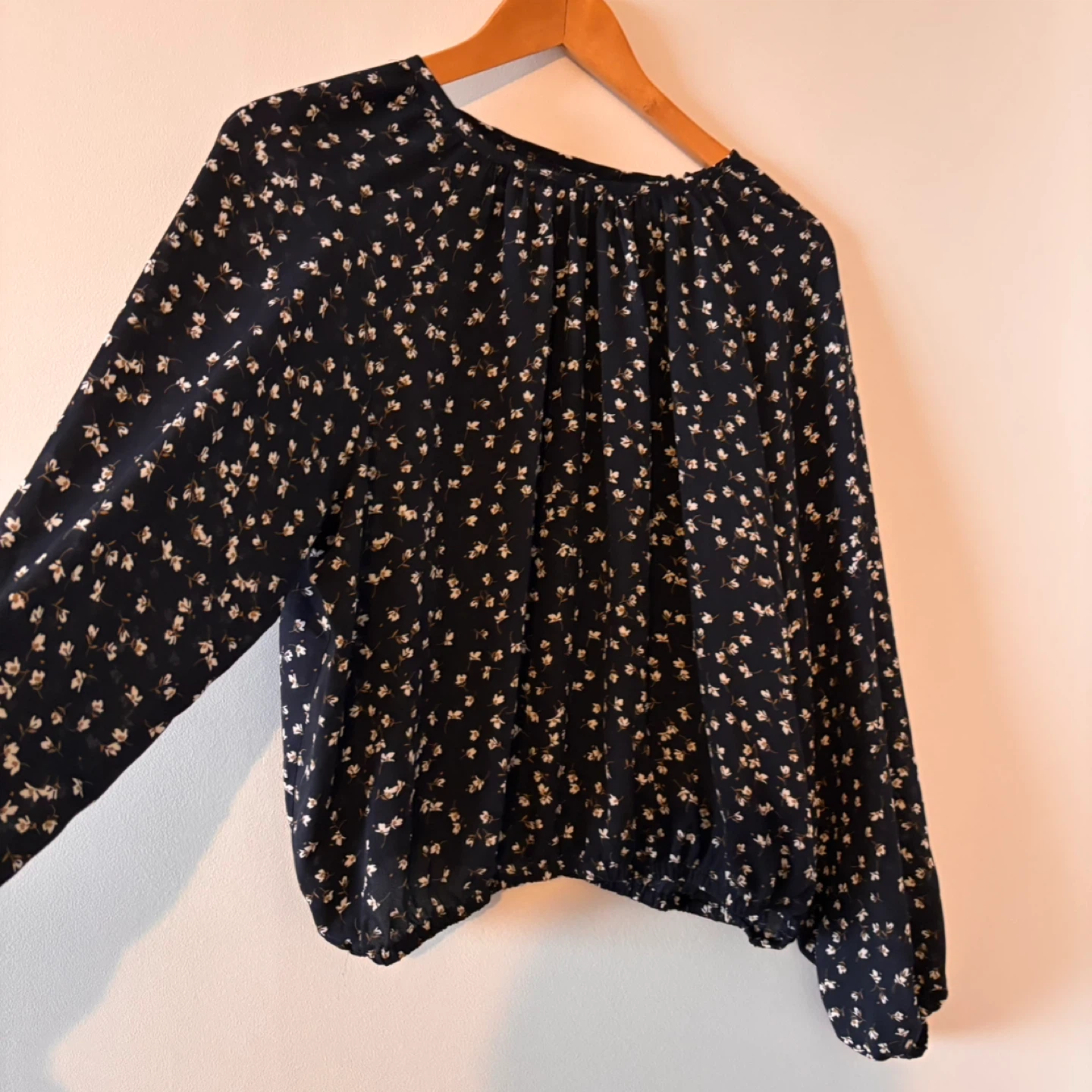 Oak + Fort Floral Print Long Sleeve Blouse Size S - photo 2