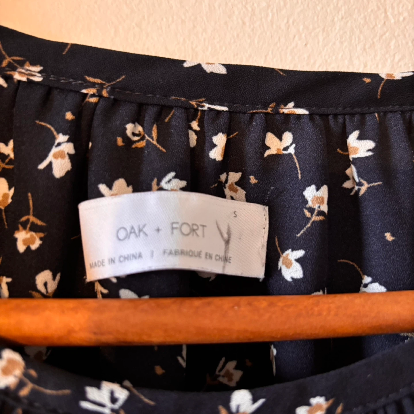 Oak + Fort Floral Print Long Sleeve Blouse Size S - photo 5