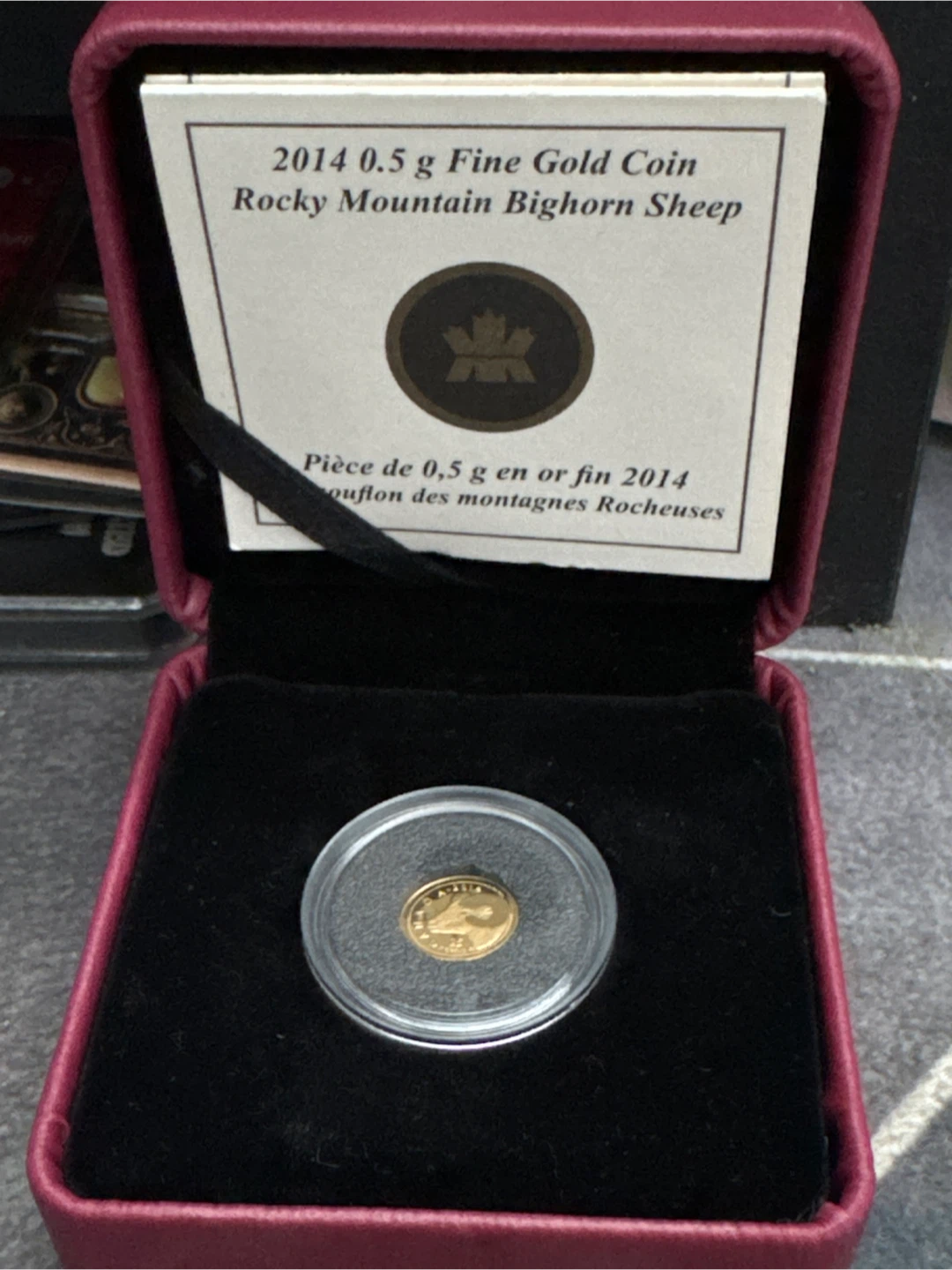 2014 0.5g Fine Gold Coin Rocky Mountain Bighorn Sheep🏆