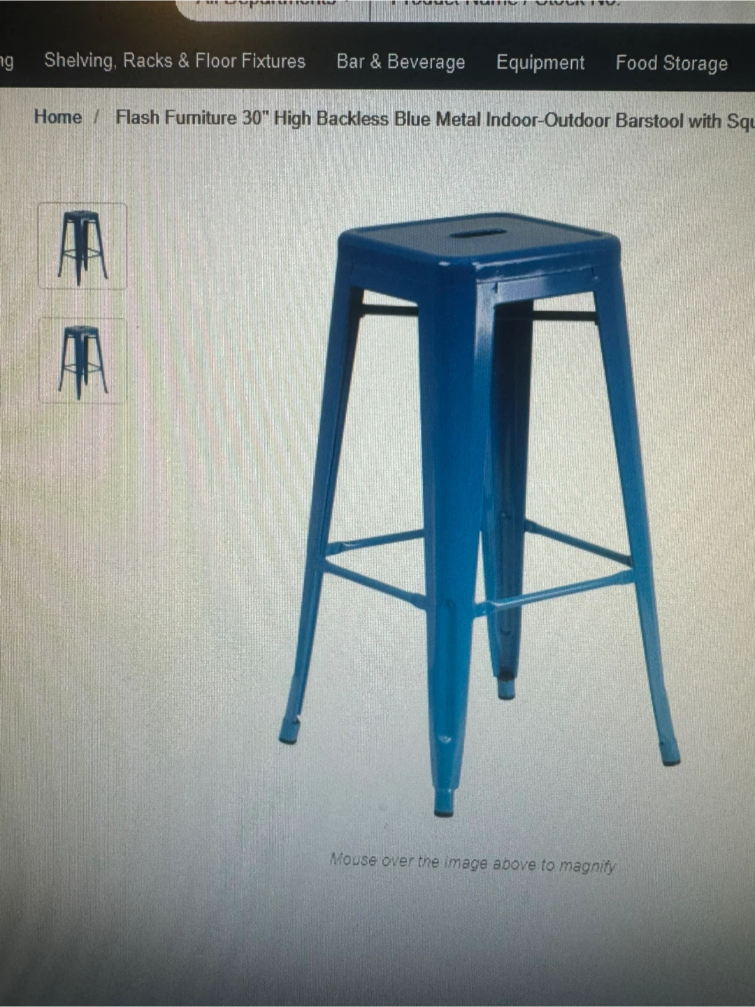 Blue Metal Barstool - photo 2