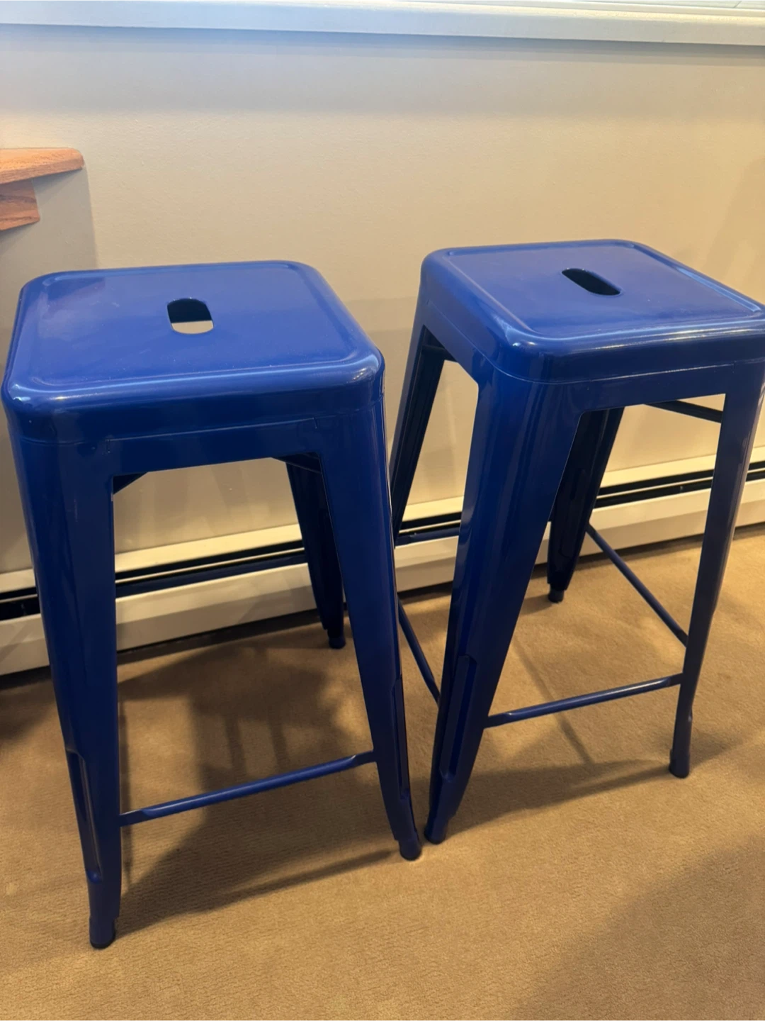 Blue Metal Barstool