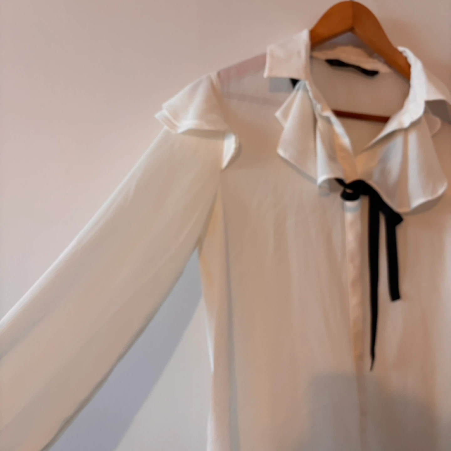 White Zara Basic Blouse - Size M - photo 4