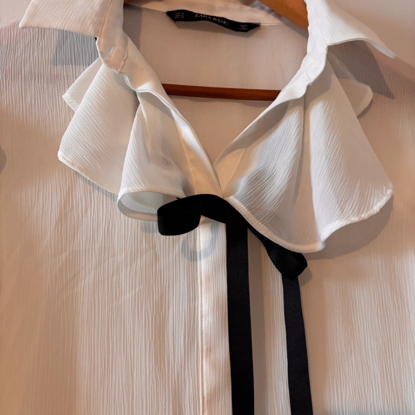 White Zara Basic Blouse - Size M - photo 3