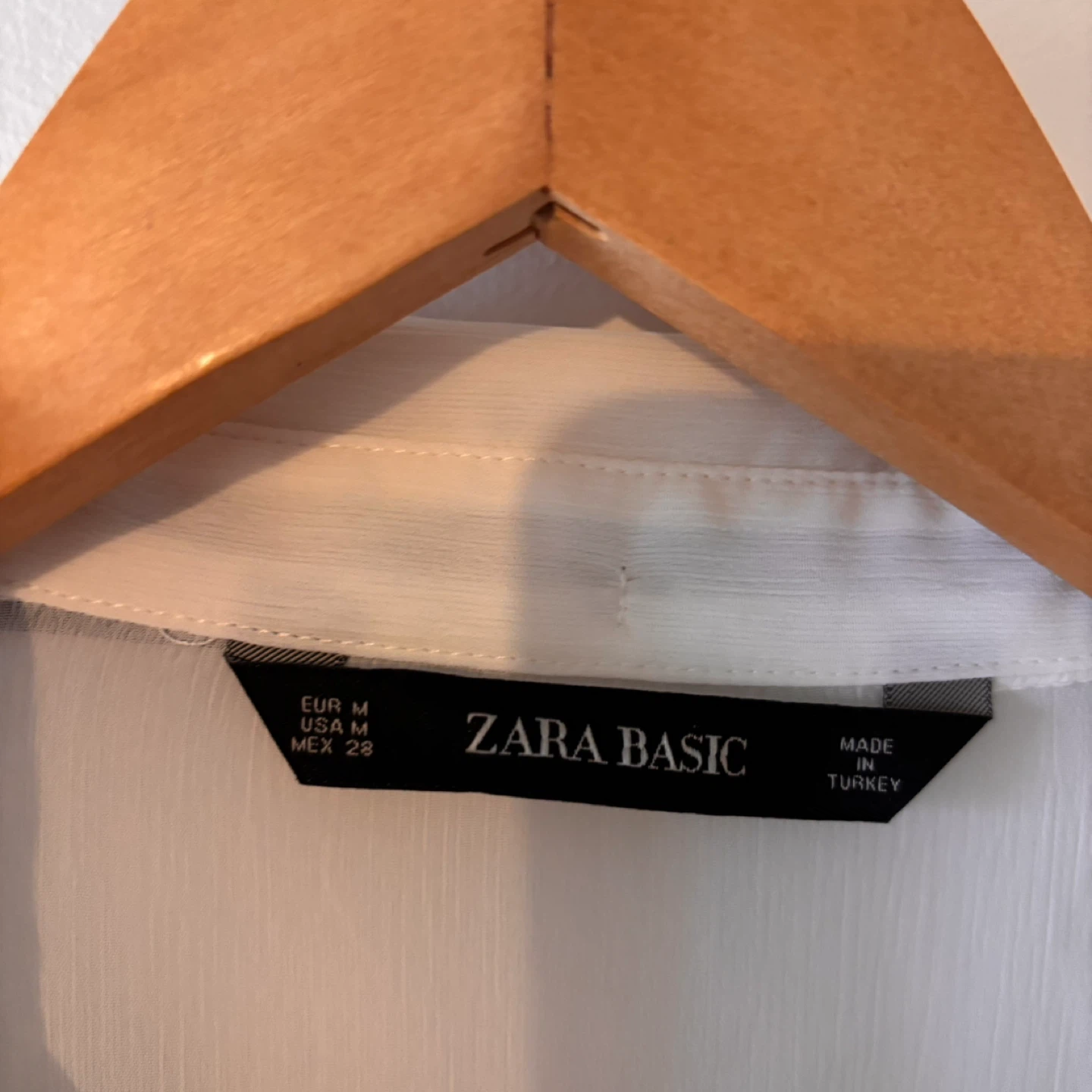 White Zara Basic Blouse - Size M - photo 2