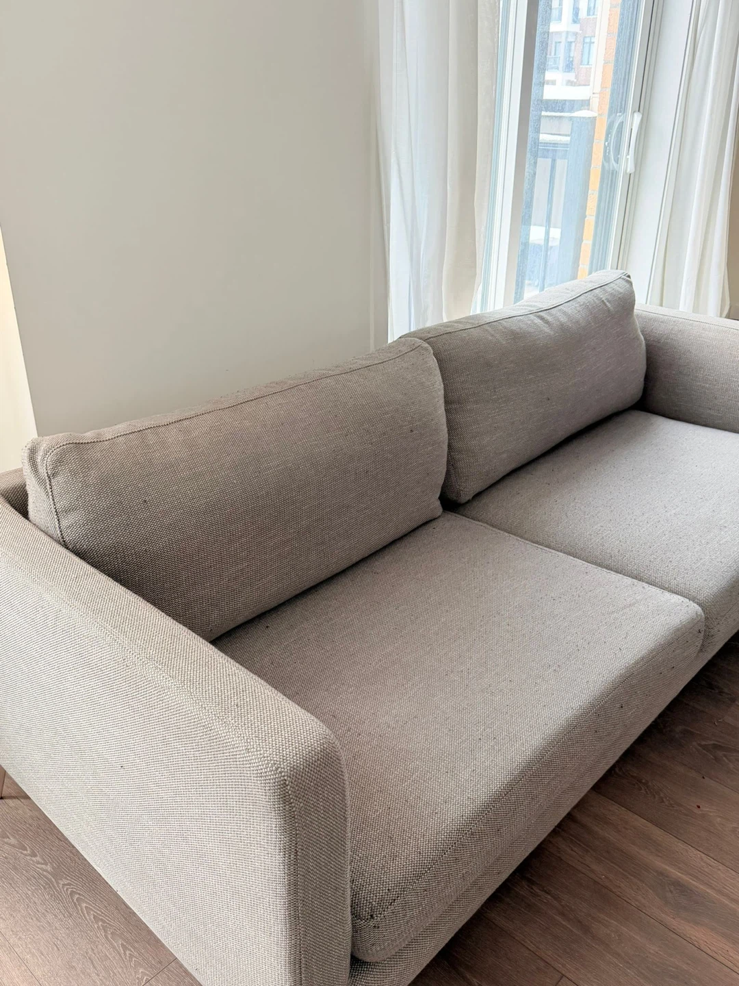 Structube Carine Upholstered 3-Seater Sofa in Light Grey - photo 2