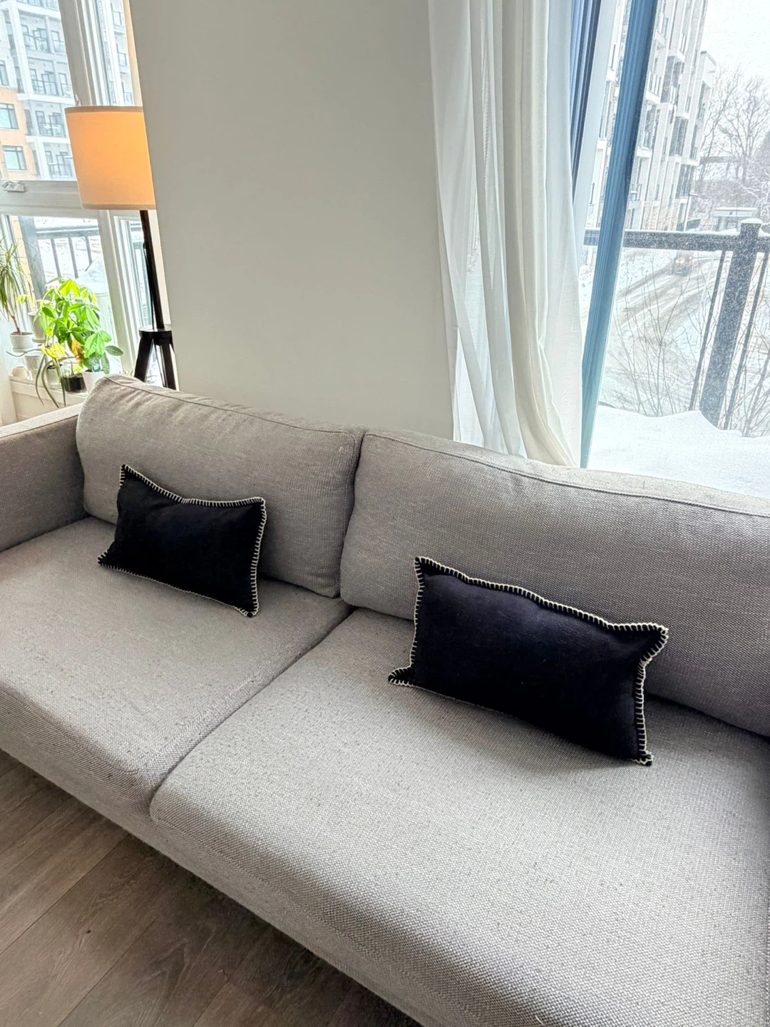 Structube Carine Upholstered 3-Seater Sofa in Light Grey - photo 4