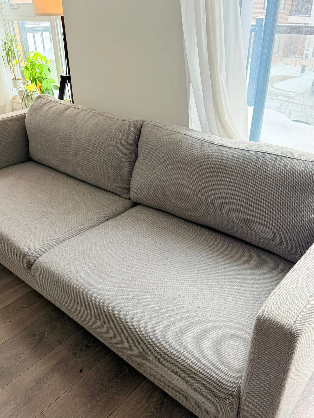 Structube Carine Upholstered 3-Seater Sofa in Light Grey - photo 3