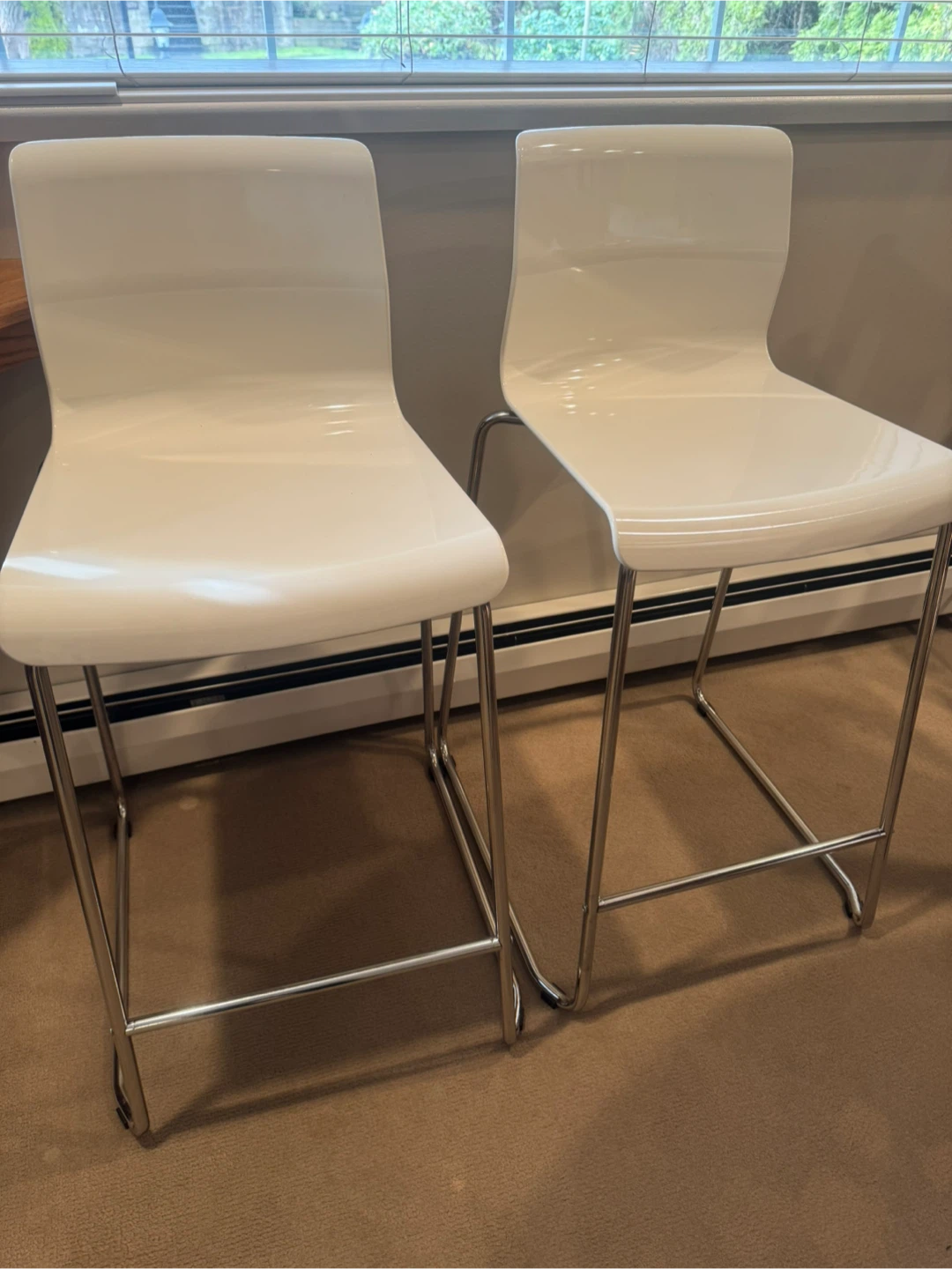 IKEA GLENN Bar Stool - White/Chrome