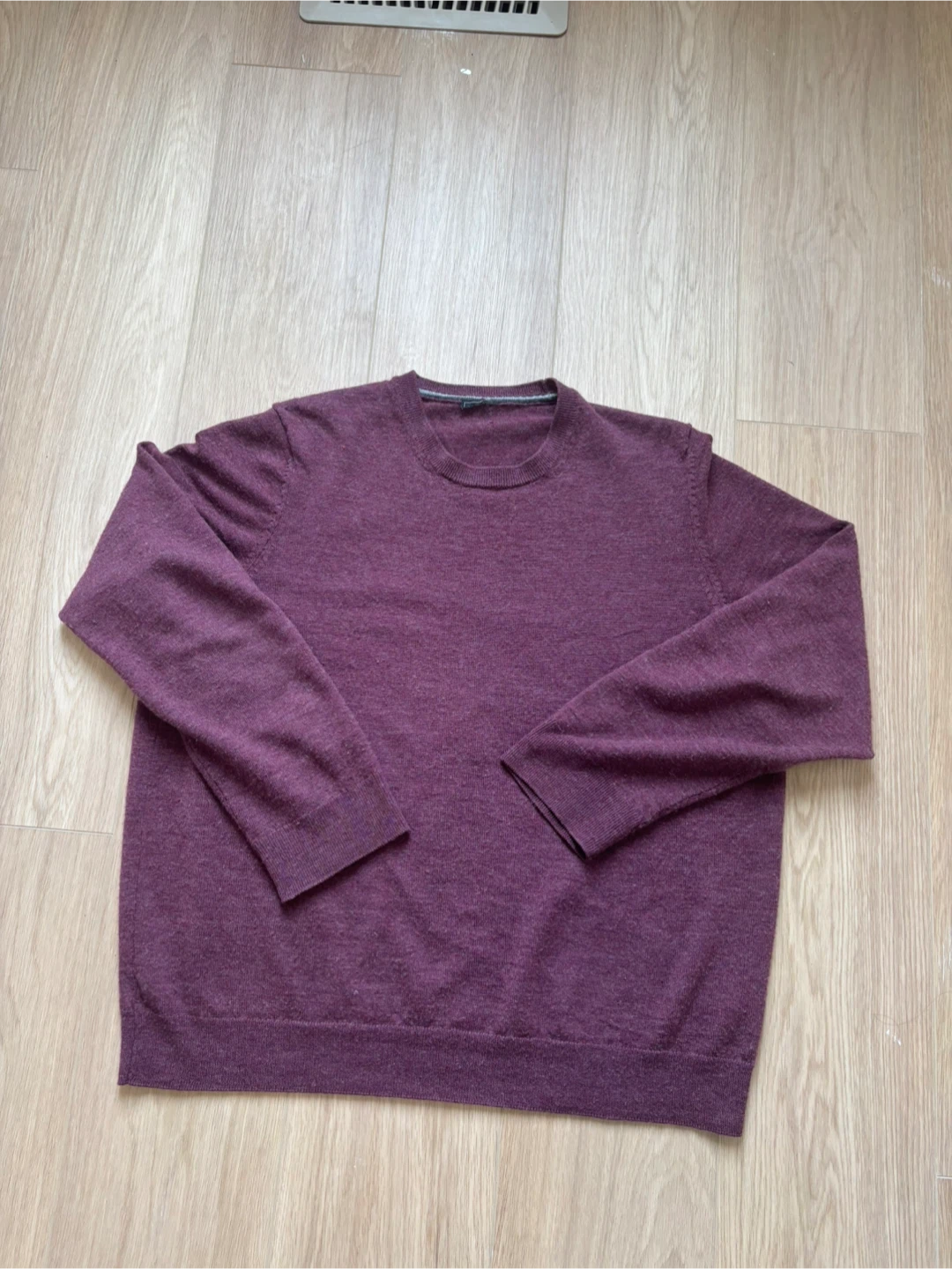 Merino Wool Sweater - Burgundy - Medium