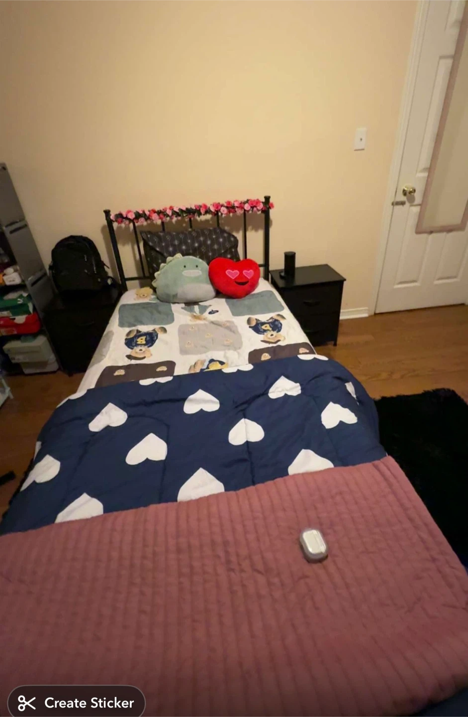Twin Bed Frame with Duvet Cover and Pillows - photo 3