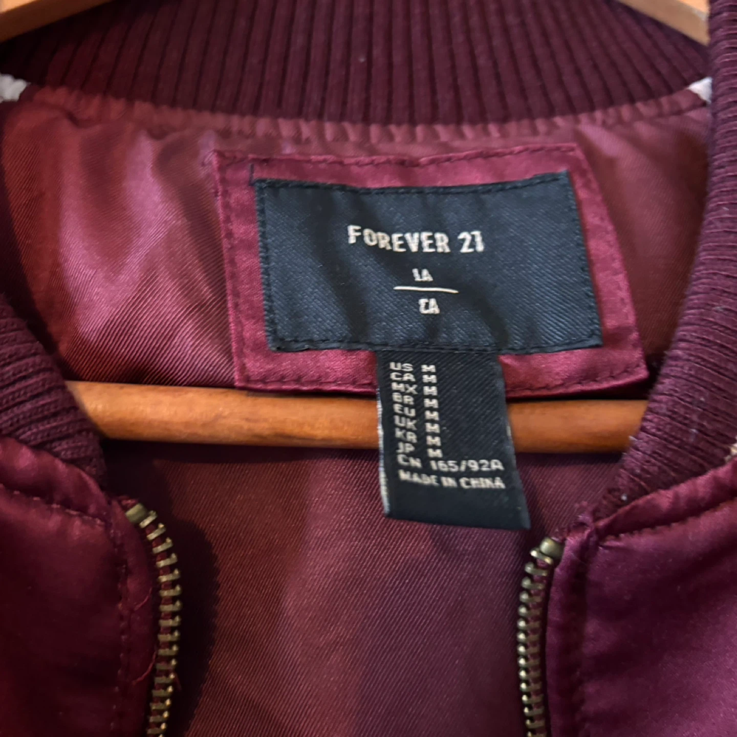 Forever 21 Embroidered Bomber Jacket Size Medium - photo 3