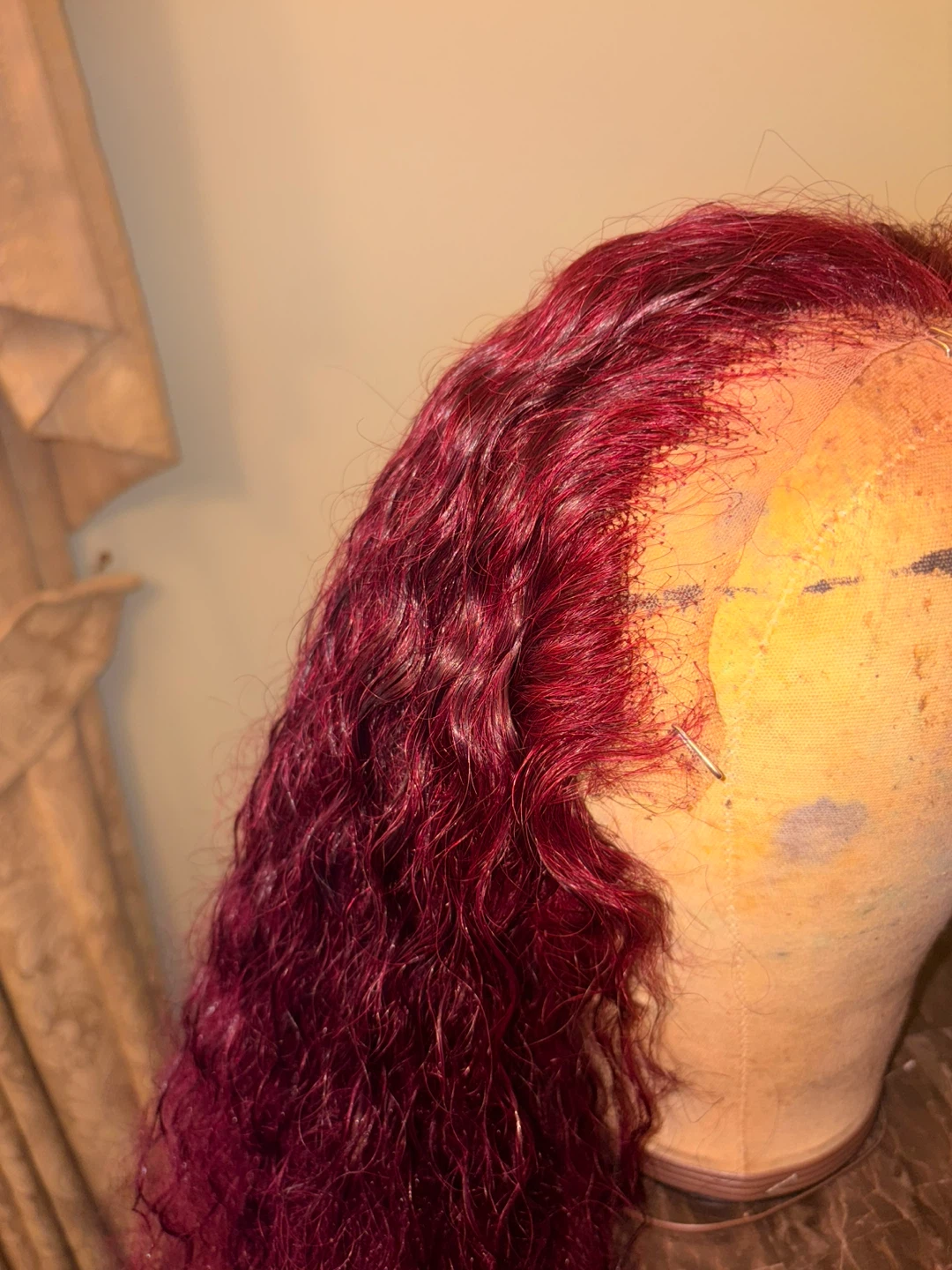 99j Burgundy Hair 13x4 HD Lace Kinky Curly Lace Front - photo 4