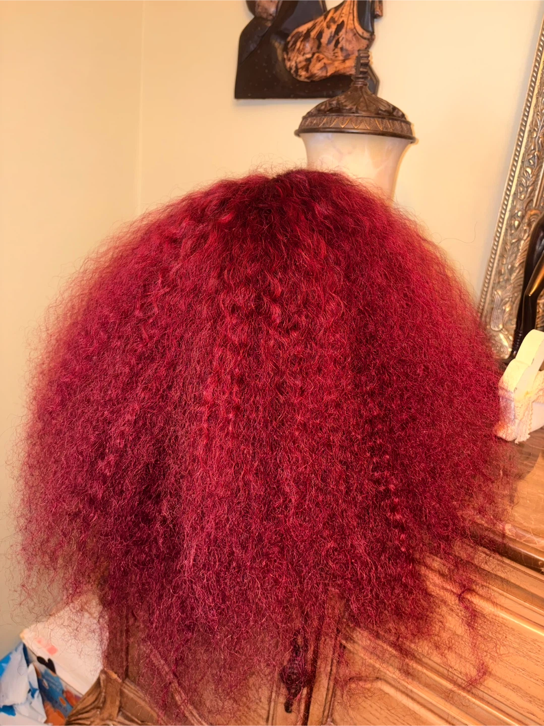 99j Burgundy Hair 13x4 HD Lace Kinky Curly Lace Front - photo 3