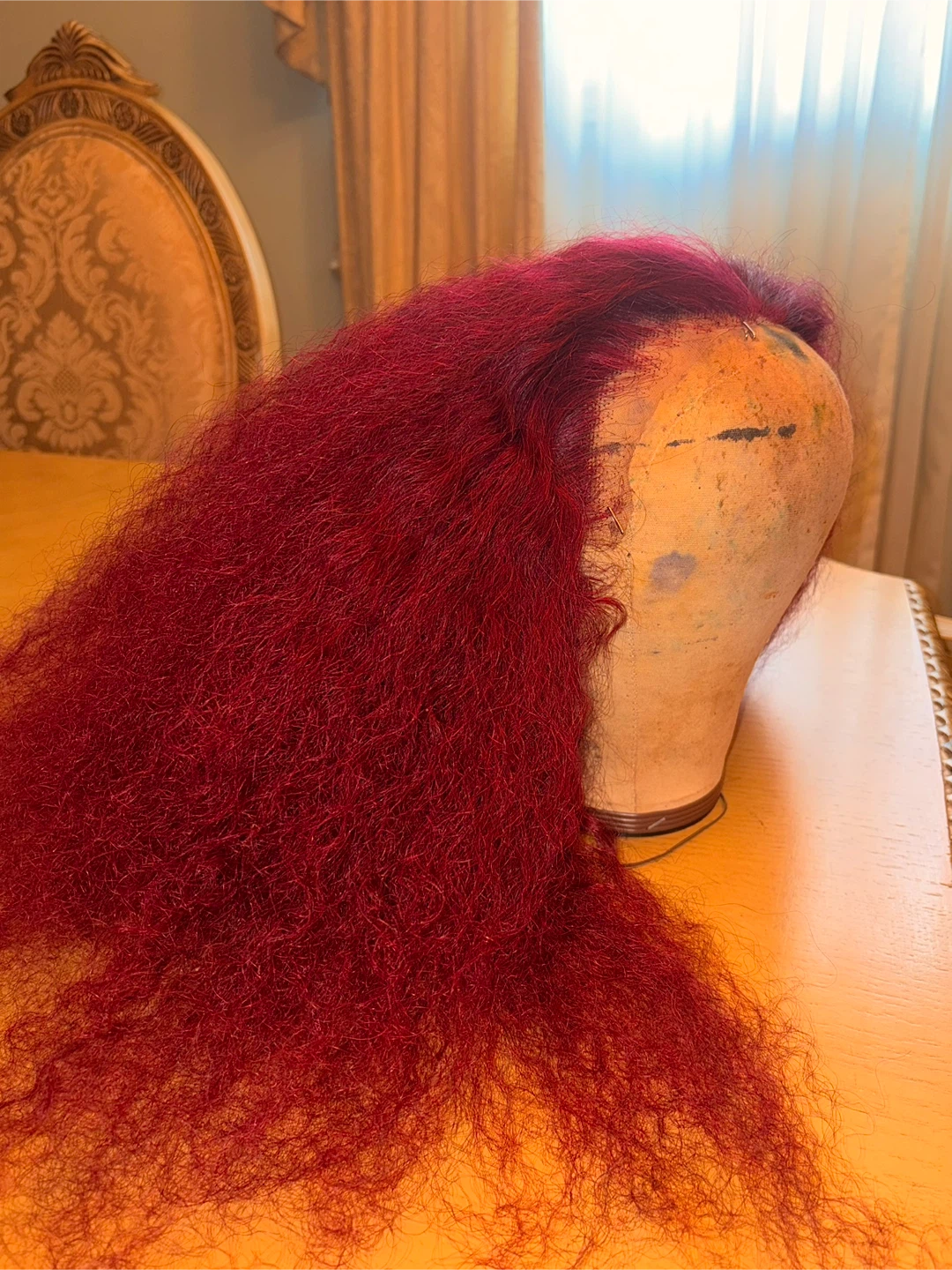99j Burgundy Hair 13x4 HD Lace Kinky Curly Lace Front