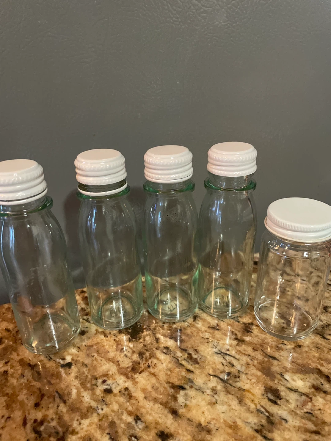Set of 5 ginger shots Glass Jars with White Lids - photo 3