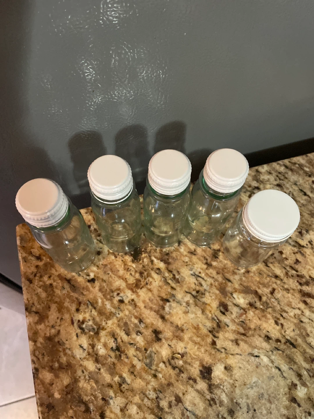 Set of 5 ginger shots Glass Jars with White Lids - photo 2