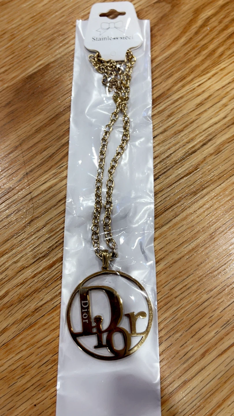 Dior Inspired Necklace and Hoop Earrings Set - photo 3