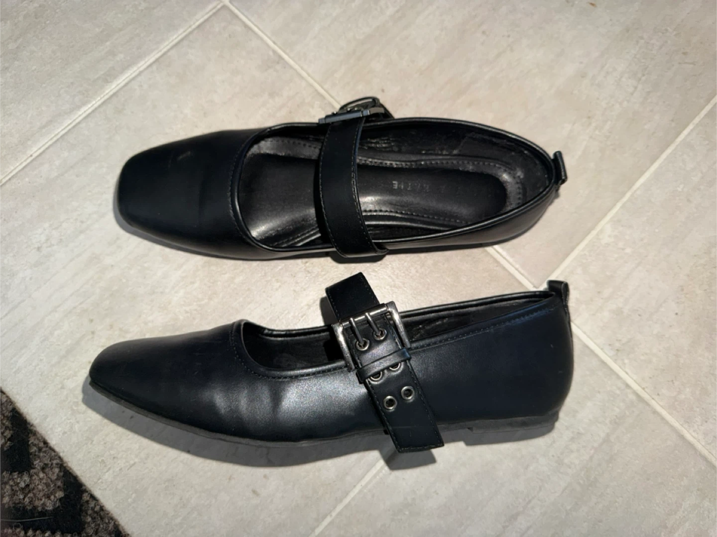Black Mary Jane Leather Flats Size 39 - photo 2