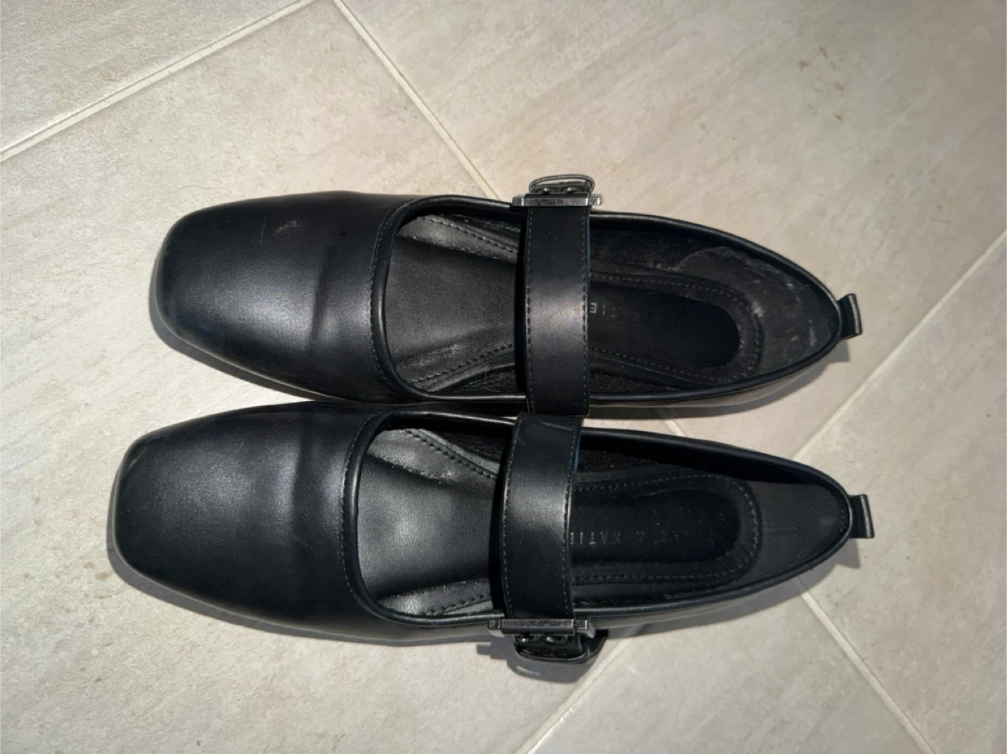 Black Mary Jane Leather Flats Size 39 - photo 3