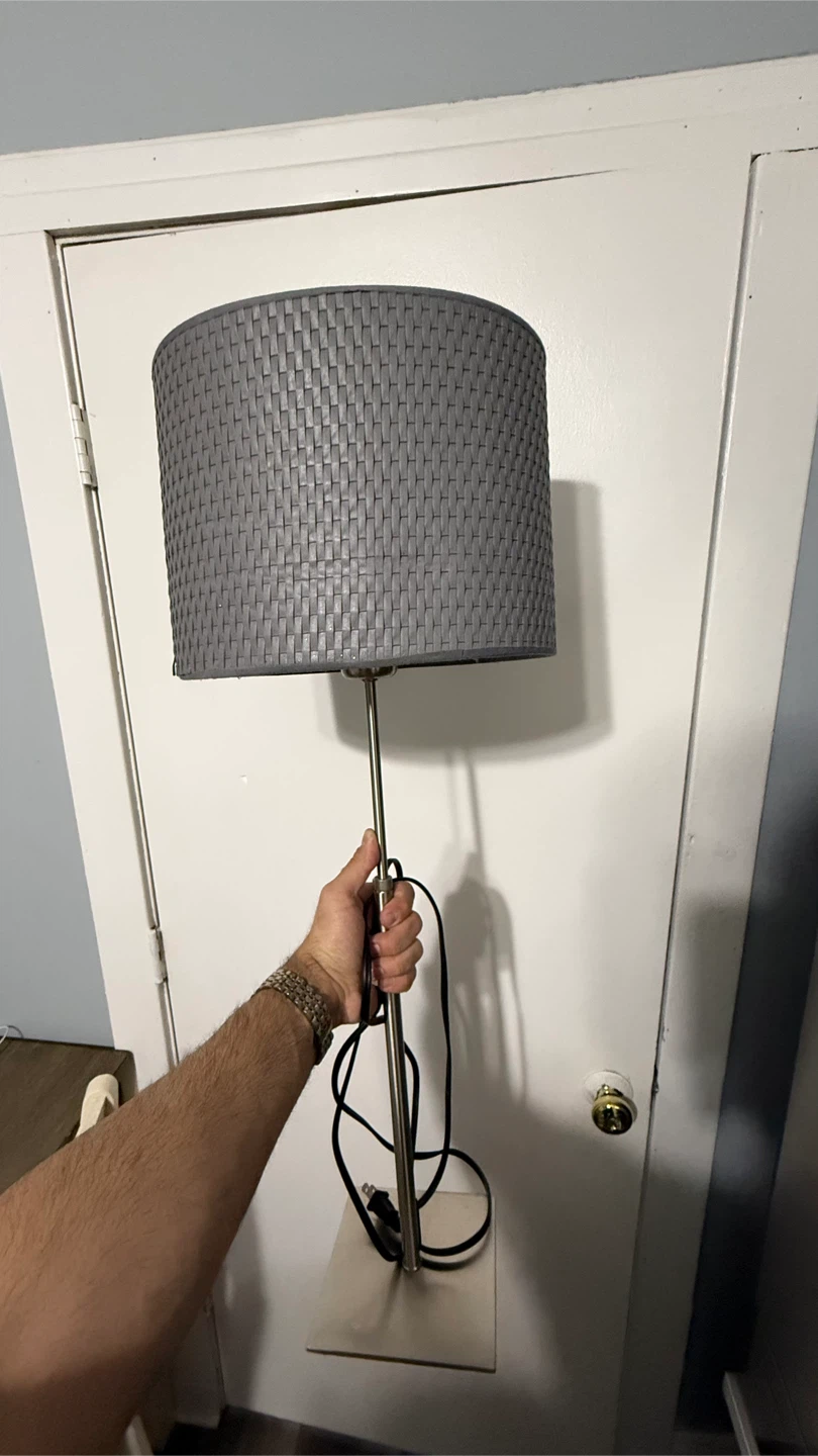Gray Woven Floor Lamp set - photo 2